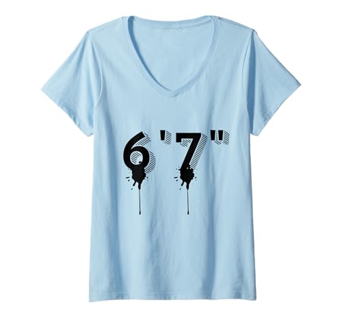 Damen 67 Meme Ice Cream Drip Six Seven Gen Alpha Slang Vibes T-Shirt mit V-Ausschnitt Damen 67 Meme Ice Cream Drip Six Seven Gen Alpha Slang Vibes T-Shirt mit V-Ausschnitt von 67 Meme Ice Cream Drip Funny Six Seven Vibes