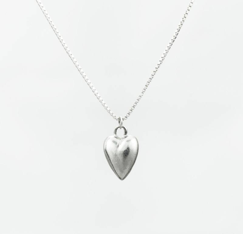 Länglicher Herzanhänger Aus Sterling Silber An 18 "Kette von 6XSterling