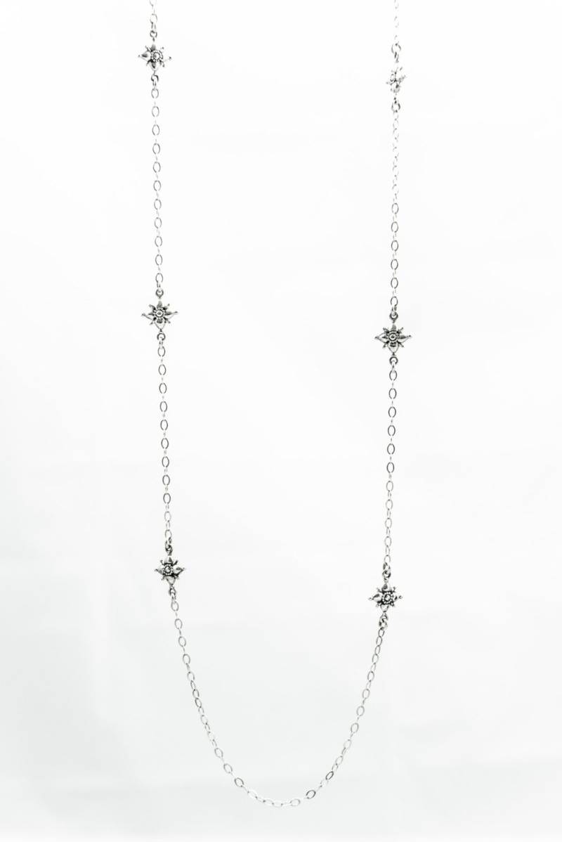 Wahre Norden Lange Sterling Silber Halskette Mit 6 Stationen Poliert 4-Punkt-Sterne, 36" Lang, Karabiner-Verschluss Wahre Norden Lange Sterling Silber Halskette Mit 6 Stationen Poliert 4-Punkt-Sterne, 36" Lang, Karabiner-Verschluss von 6XSterling