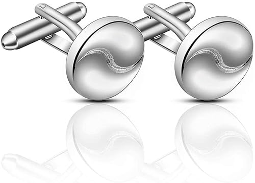 6hftuiiii Cufflinks Herren Klassische Edelstahl Manschettenknöpfe Manschettenknöpfe Knopf Mode Geometrisch Rund Kupfer Metall Gewellt Exquisite Manschettenknöpfe Knopf von 6hftuiiii