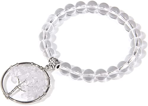 6hftuiiii Damenarmband, Modeschmuck, Geschenk, Damenarmbänder, rosa Charm-Armbänder und Armbänder, natürlicher Damen-Armband, Schmuck (Farbe: klarer Quarz, 1 Größe: 17 cm), 19 cm von 6hftuiiii