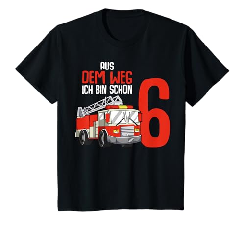 6. Geburtstag Feuerwehr 6 Jahre Kinder Junge T-Shirt von 6ter Kindergeburtstag Feuerwehr Geburtstagsshirts