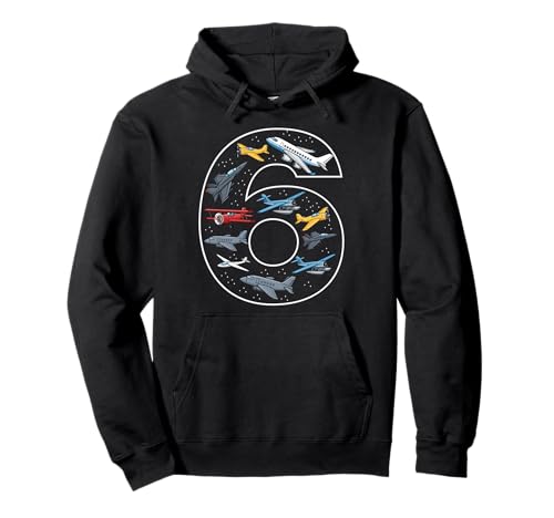 6. Geburtstag 6 Jahre alt Flugzeug Jungen Mädchen Luftfahrt Pullover Hoodie von 6th Birthday 6 Year Old Airplane Boys Girls