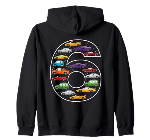6. Geburtstag 6 Jahre alte Autos Jungen Mädchen Rennen Kapuzenjacke von 6th Birthday 6 Year Old Cars Boys Girls
