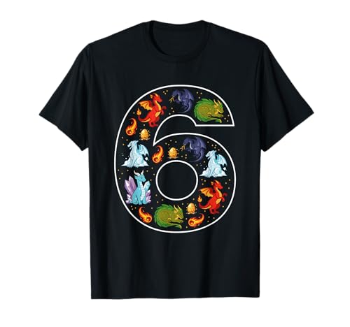 6. Geburtstag 6 Jahre alt Drache Jungen Mädchen Fantasie T-Shirt 6. Geburtstag 6 Jahre alt Drache Jungen Mädchen Fantasie T-Shirt von 6th Birthday 6 Year Old Dragon Boys Girls