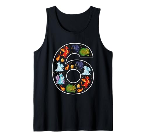 6. Geburtstag 6 Jahre alt Drache Jungen Mädchen Fantasie Tank Top 6. Geburtstag 6 Jahre alt Drache Jungen Mädchen Fantasie Tank Top von 6th Birthday 6 Year Old Dragon Boys Girls