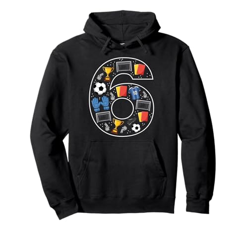 6. Geburtstag 6 Jahre alt Fußball Jungen Mädchen Fußball Pullover Hoodie von 6th Birthday 6 Year Old Football Boys Girls