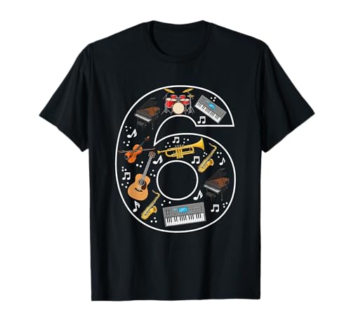 Musikband für Jungen und Mädchen, 6. Geburtstag T-Shirt Musikband für Jungen und Mädchen, 6. Geburtstag T-Shirt von 6th Birthday 6 Year Old Music Boys Girls