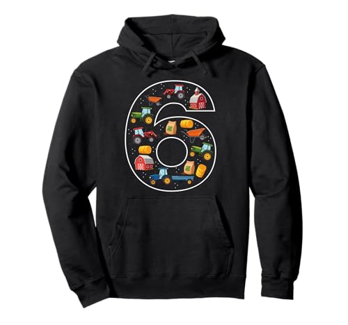6. Geburtstag 6 Jahre Alter Traktor Jungen Mädchen Bauernhof Pullover Hoodie von 6th Birthday 6 Year Old Tractor Boys Girls