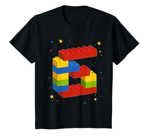Building Blocks Birthday Boy Girl 6 Years Old Bricks Gift T-Shirt Building Blocks Birthday Boy Girl 6 Years Old Bricks Gift T-Shirt von 6th Birthday Building Blocks Bricks Theme Party