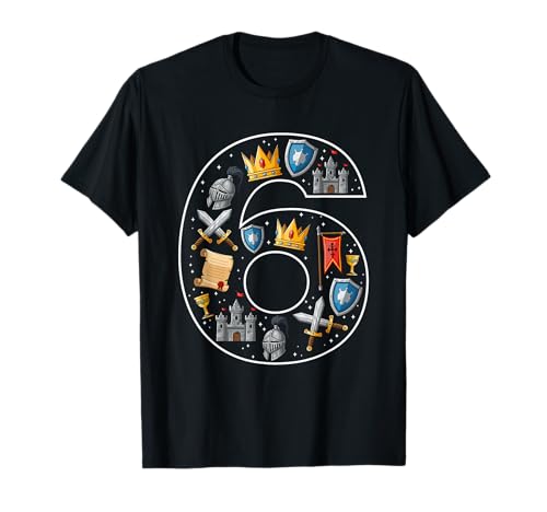 6. Geburtstag Ritterschloss 6 Jahre alt Jungen Mittelalter T-Shirt 6. Geburtstag Ritterschloss 6 Jahre alt Jungen Mittelalter T-Shirt von 6th Birthday Knight Castle 6 Years old Boys
