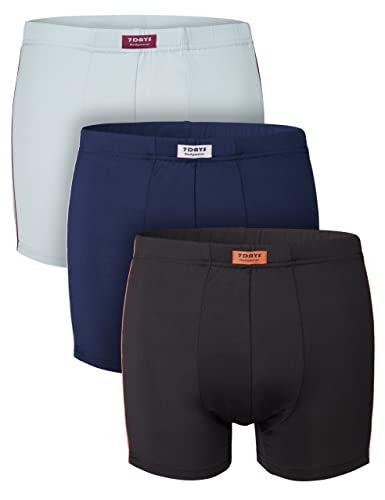 7 Days Herren Retro Short 3er oder 6er Pack aus Microfaser mit Elasthan und seitlichem Paspenl XXL 3er Pack von 7 Days