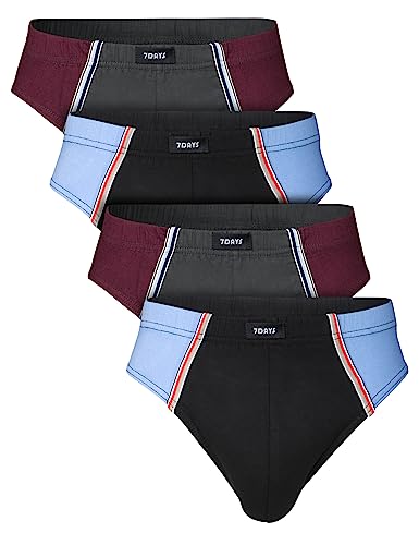 7Days 4er/8er Pack Herren Retro Slips Unterhose Unterwäsche Baumwolle Elasthan von 7 Days