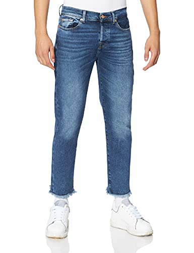 7 For All Mankind Damen Asher Luxe Vintage Rejoice With Step Hem Distressed Jeans, Mid Blue, 32W 30L EU 7 For All Mankind Damen Asher Luxe Vintage Rejoice With Step Hem Distressed Jeans, Mid Blue, 32W 30L EU von 7 For All Mankind