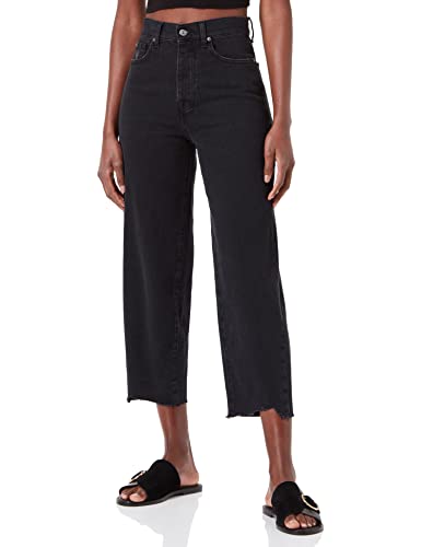 7 For All Mankind Damen Dylan Collide With Angled Hem Jeans, Schwarz, 23W / 23L EU von 7 For All Mankind