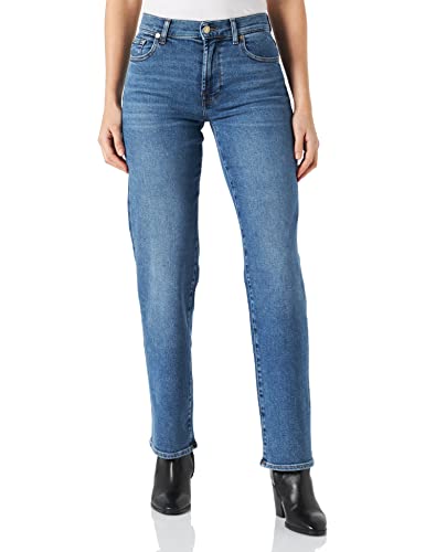 7 For All Mankind Damen Ellie Straight Luxe Vintage Jeans, Mid Blue, 27 EU von 7 For All Mankind