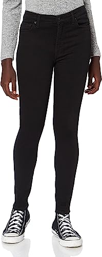 7 For All Mankind Damen HW Skinny Crop Jeans, Schwarz (Black LQ), 31W / 28L von 7 For All Mankind