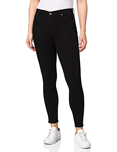 7 For All Mankind Damen Hw Skinny Crop Rinsed Black Jeans, Black, 28W 30L EU von 7 For All Mankind