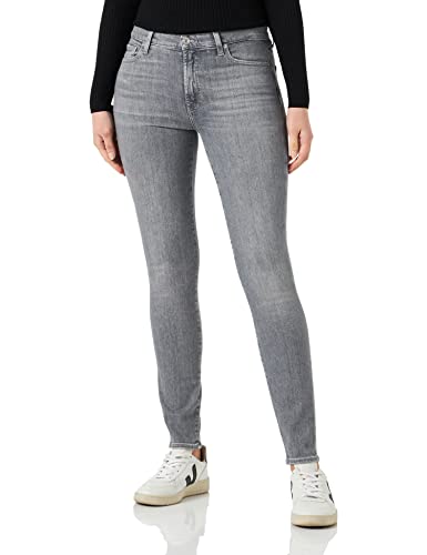 7 For All Mankind Damen Hw Skinny Slim Illusion Dynamic With Embellished Squiggle Jeans, Grau, 30 EU von 7 For All Mankind