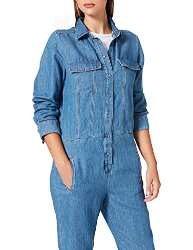 7 For All Mankind Damen Jumpsuit Drift Away Overall, Mid Blue, S 30L EU von 7 For All Mankind