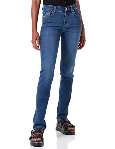 7 For All Mankind Damen Kimmie Straight Bair Eco Jeans, Mid Blue, 28W / 28L EU von 7 For All Mankind