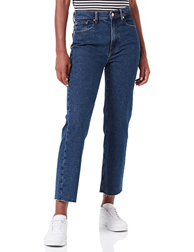 7 For All Mankind Damen Logan Stovepipe Undercover With Raw Cut Jeans, Dark Blue, 25W / 25L EU von 7 For All Mankind