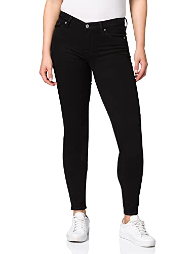 7 For All Mankind Damen The Skinny Rinsed Black Jeans, Black, 25W 30L EU von 7 For All Mankind