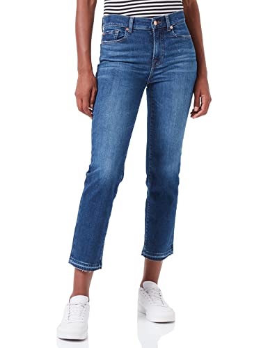 7 For All Mankind Damen The Straight Crop Slim Illusion With Let Down Hem Jeans, Dark Blue, 23W / 23L EU von 7 For All Mankind