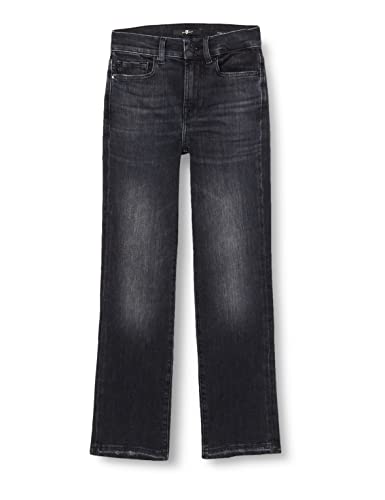 7 For All Mankind Damen The Straight Crop Slim Illusion With Let Down Hem Pants, Schwarz, 28W / 28L EU von 7 For All Mankind