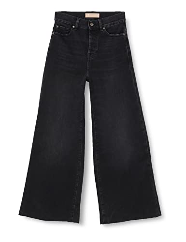 7 For All Mankind Damen Zoey Luxe Vintage With Raw Cut Jeans, Schwarz, 30W / 30L EU von 7 For All Mankind