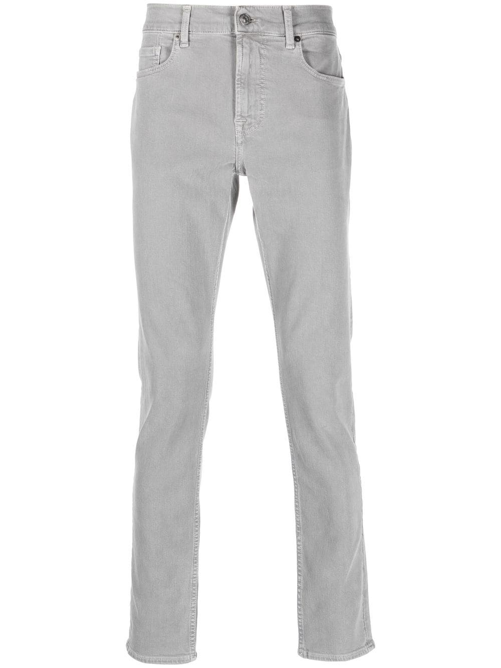 7 For All Mankind Halbhohe Slim-Fit-Jeans - Grau von 7 For All Mankind