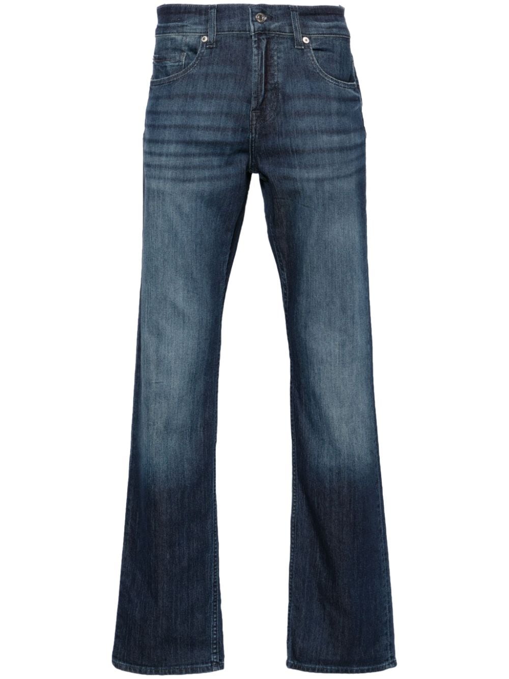 7 For All Mankind Halbhohe Headway Straight-Leg-Jeans - Blau von 7 For All Mankind