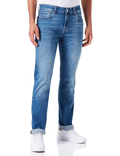 7 For All Mankind Herren Slimmy Stretch Tek Jeans, Mid Blue, 28W / 28L EU von 7 For All Mankind