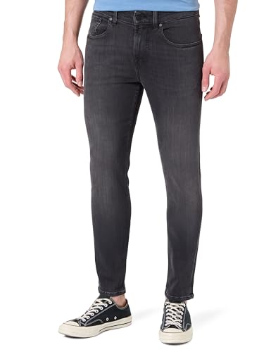 7 For All Mankind Herren Slimmy Tapered Luxe Performance Plus Washed Black Jeans, Schwarz, 31W EU von 7 For All Mankind