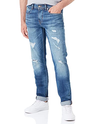 7 For All Mankind Herren Slimmy Tapered Mastery Blue Jeans, Dark Blue, 36 EU von 7 For All Mankind