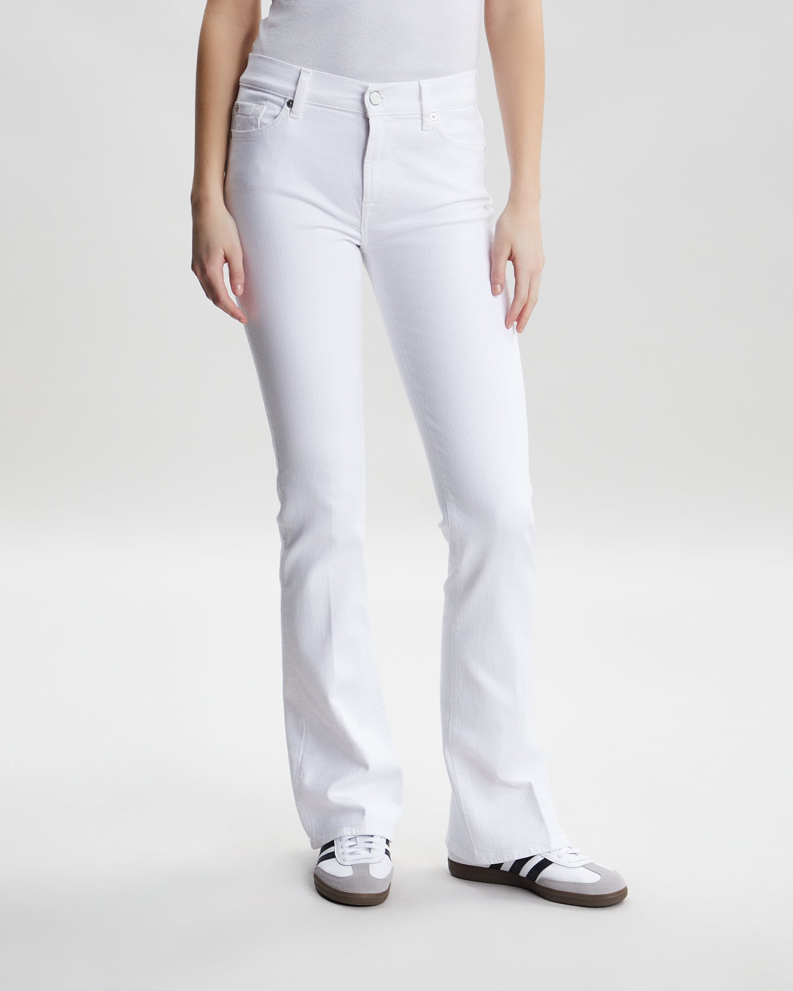 7 For All Mankind Jeans Bootcut Mid Waist White von 7 For All Mankind