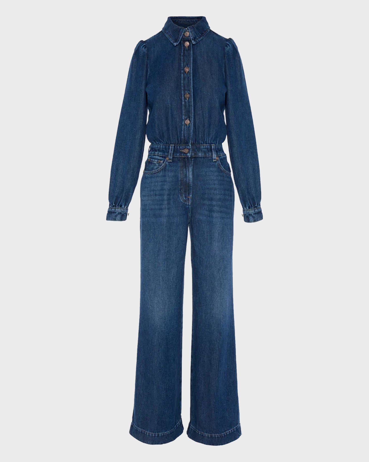 7 For All Mankind Jumpsuit Tailored Go Getter Mid Blue Denim von 7 For All Mankind