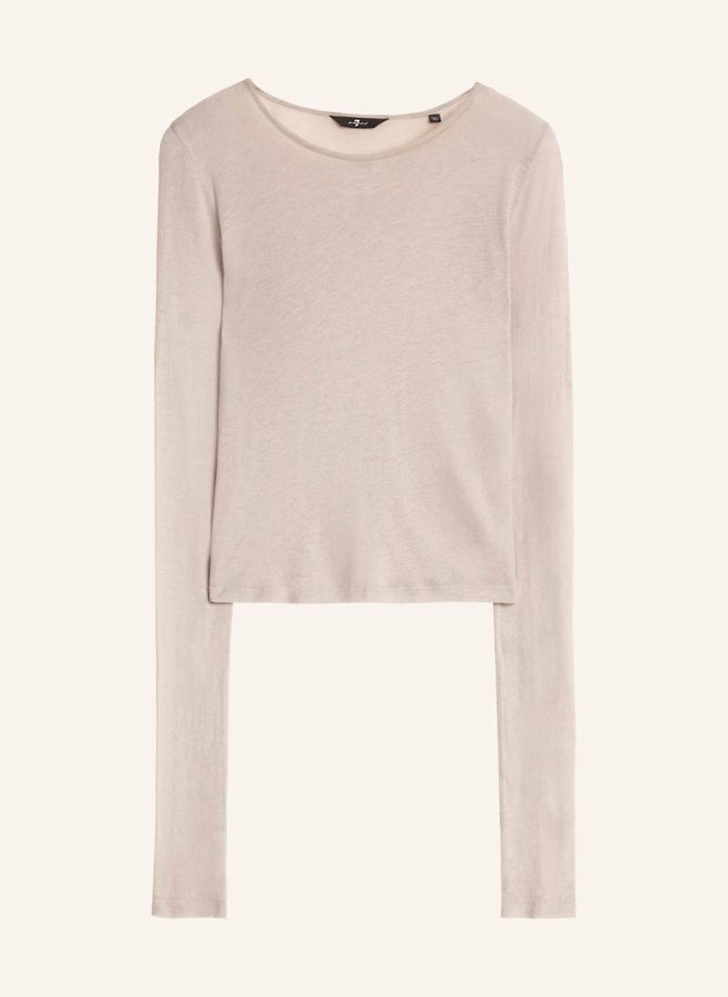 7 For All Mankind L/S Crew T-Shirt grau von 7 For All Mankind