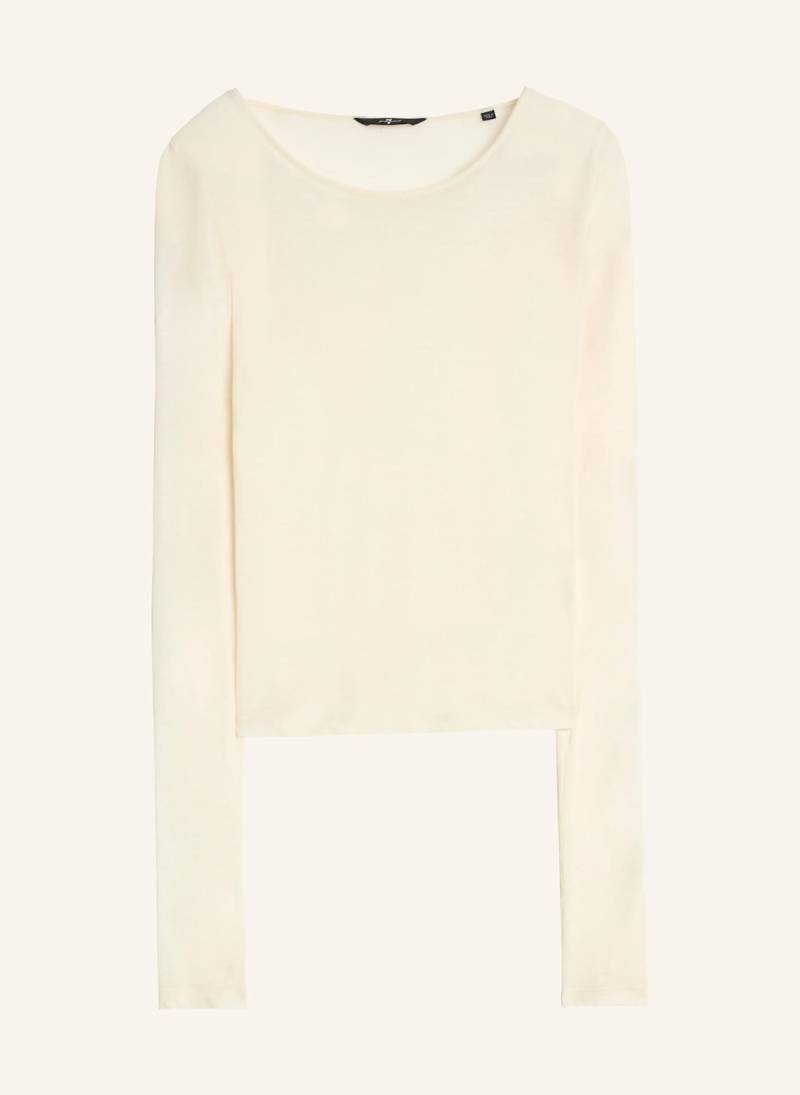 7 For All Mankind L/S Crew T-Shirt weiss von 7 For All Mankind