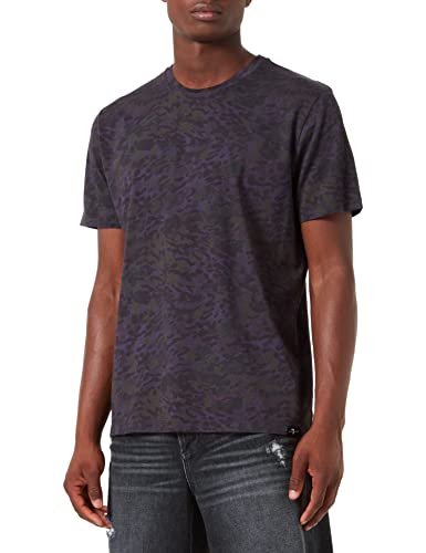 7 For All Mankind Men's Camu Overdyed T-Shirt, White, L von 7 For All Mankind