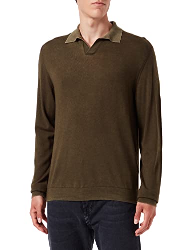 7 For All Mankind Men's Extra Fine Merino Treated Polo Sweater, Green, XL von 7 For All Mankind
