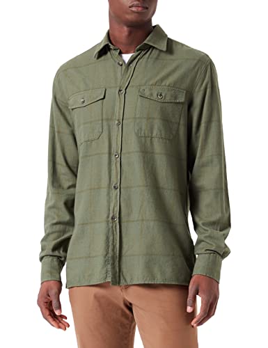 7 For All Mankind Men's Overshirt Cotton Wool Flanel Check Shirt, Green, M von 7 For All Mankind