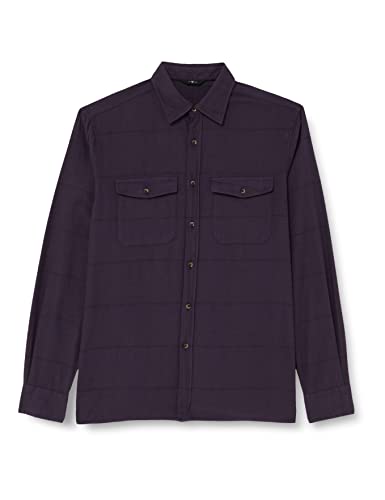 7 For All Mankind Men's Overshirt Cotton Wool Flanel Check Shirt, Violet, XL von 7 For All Mankind