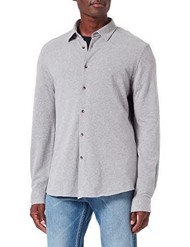 7 For All Mankind Men's Pique Shirt, Grey, L von 7 For All Mankind