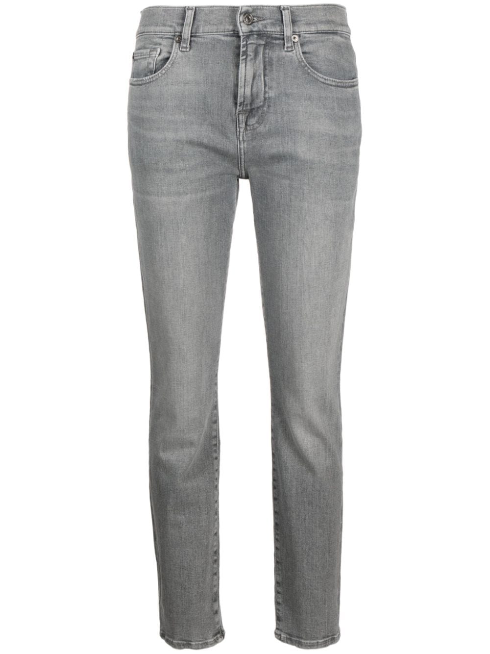 7 For All Mankind Skinny-Jeans mit hohem Bund - Grau von 7 For All Mankind