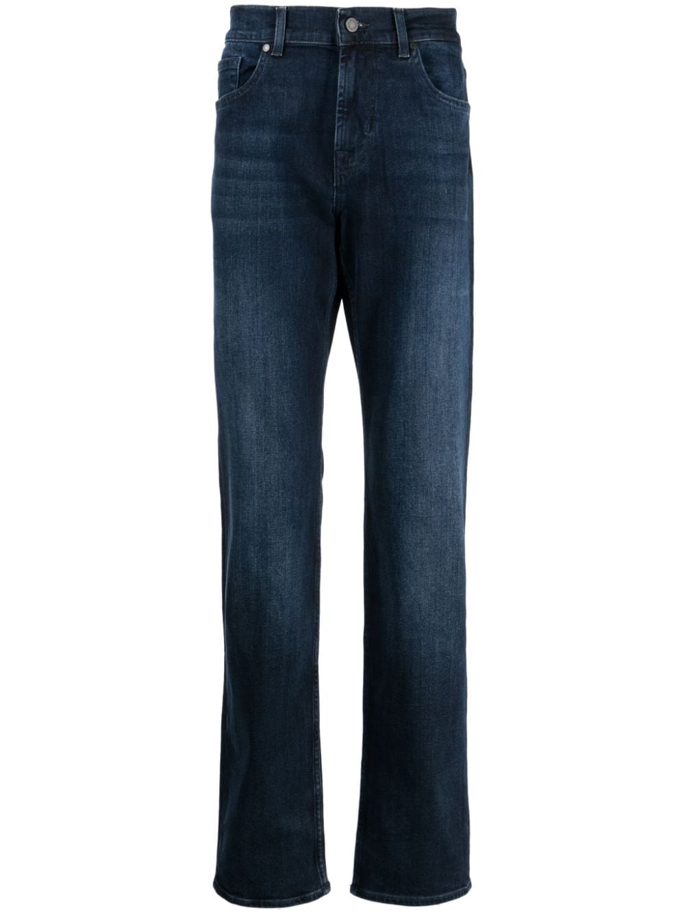 7 For All Mankind Halbhohe Straight-Leg-Jeans - Blau von 7 For All Mankind