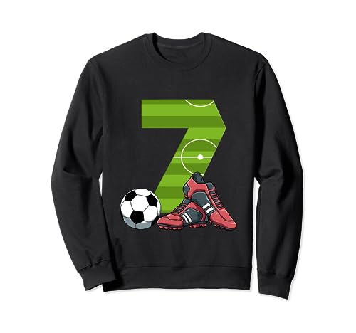 7 Geburtstag Fußball 7 Jahre alt Junge Mädchen Sweatshirt von 7 Geburtstag Fußball - 7 Jahre alt Geschenk