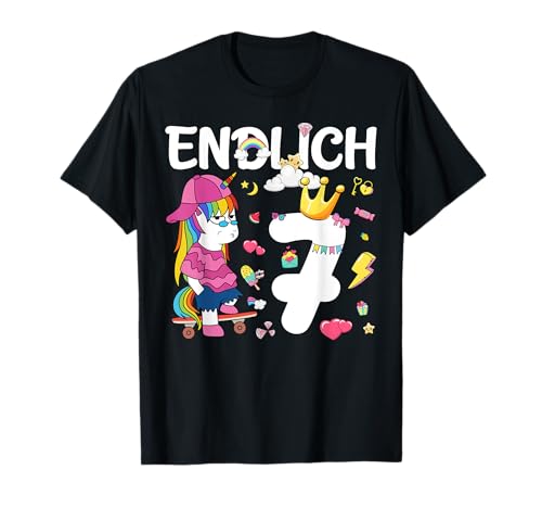 Endlich 7 Geburtstag Junge Mädchen 7 Jahre Party Einhorn T-Shirt Endlich 7 Geburtstag Junge Mädchen 7 Jahre Party Einhorn T-Shirt von 7 Geburtstag Mädchen 7 Jahre Lustig Party Einhorn
