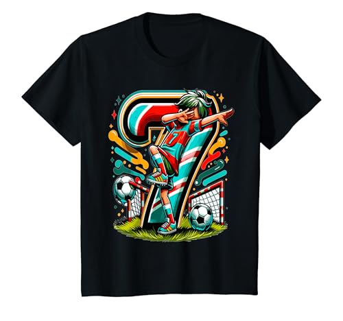 Kinder Fussball Geburtstag Junge 7 Jahre Party Motiv T-Shirt von 7 Jahre Fussball Junge Geburtstag Geschenk