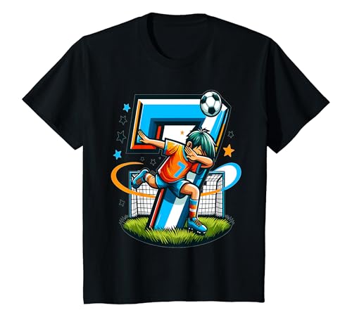 Kinder Fussball Geburtstag Junge 7 Jahre Party Motiv T-Shirt von 7 Jahre Fussball Junge Geburtstag Geschenk